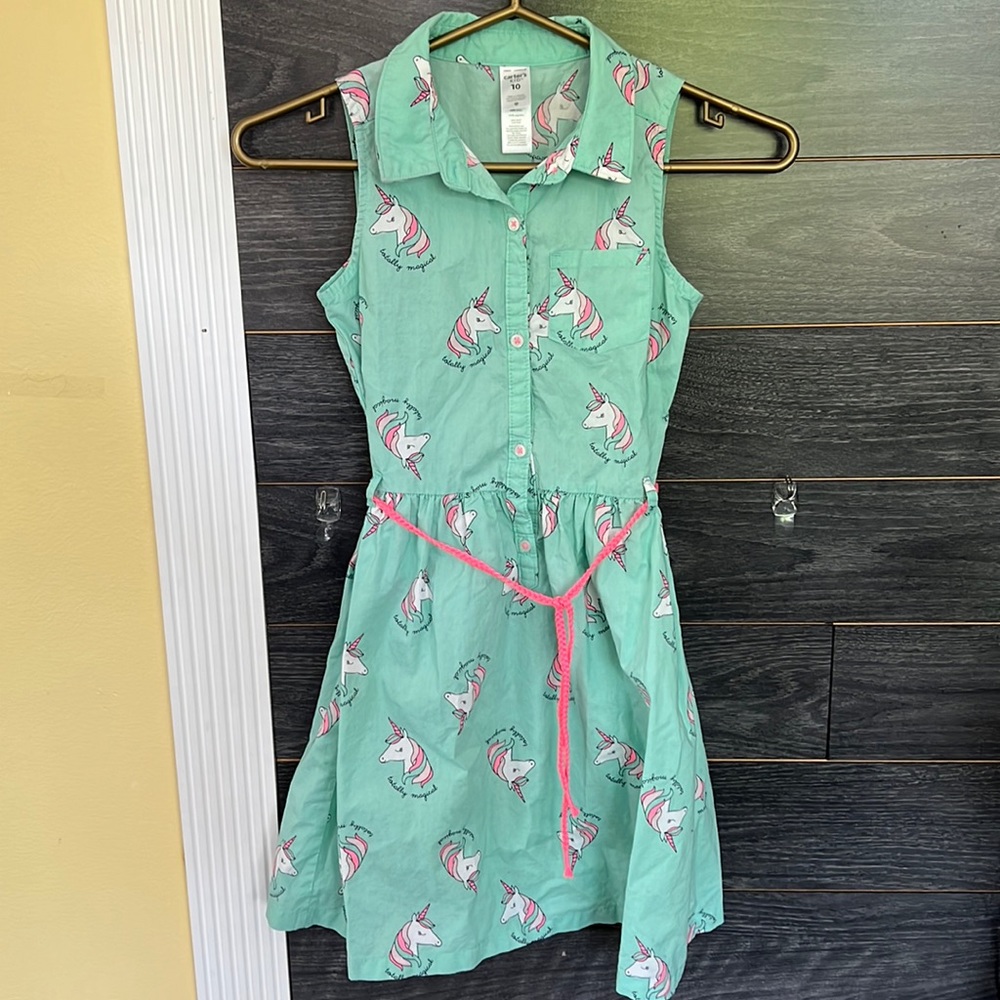 Carter’s KID Unicorn Totally Magical Dress Sz 10